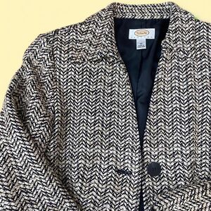 Talbots Petite Metallic Tweed Blazer - Size 10 - Vintage Statement Jacket